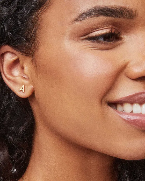 Letter A Single Stud Earring In 18K Gold Vermeil^Kendra Scott Cheap