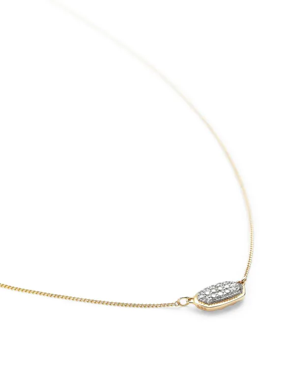 Lisa Pendant Necklace In Pave Diamond And 14K Yellow Gold^Kendra Scott Fashion
