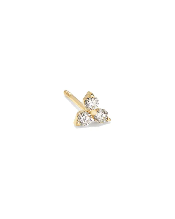 Liz 14K Yellow Gold Single Stud Earring In White Diamond^Kendra Scott Store