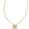 Mae Gold Butterfly Short Pendant Necklace In Golden Abalone^Kendra Scott Store