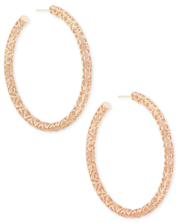 Maggie Hoop Earrings In Rose Gold Filigree^Kendra Scott Cheap