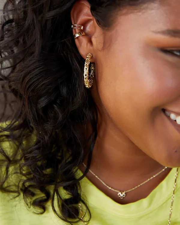 Maggie Small Hoop Earrings In Gold Filigree^Kendra Scott New