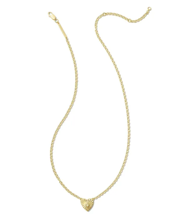Maia 18K Gold Vermeil Heartburst Pendant Necklace In White Sapphire^Kendra Scott Clearance