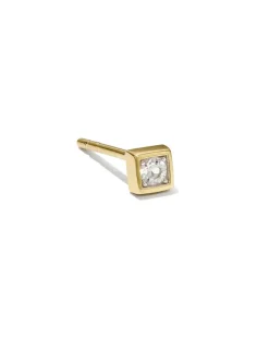 Maia 18K Gold Vermeil Square Bezel Single Stud Earring In White Topaz^Kendra Scott Fashion