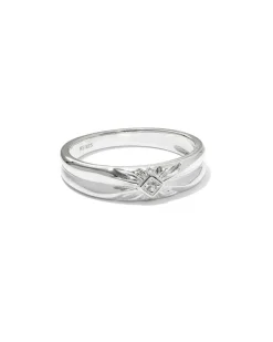 Maia Sterling Silver Square Bezel Band Ring In White Sapphire^Kendra Scott Cheap