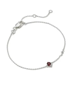 Maisie Sterling Silver Delicate Chain Bracelet In Red Garnet^Kendra Scott Shop