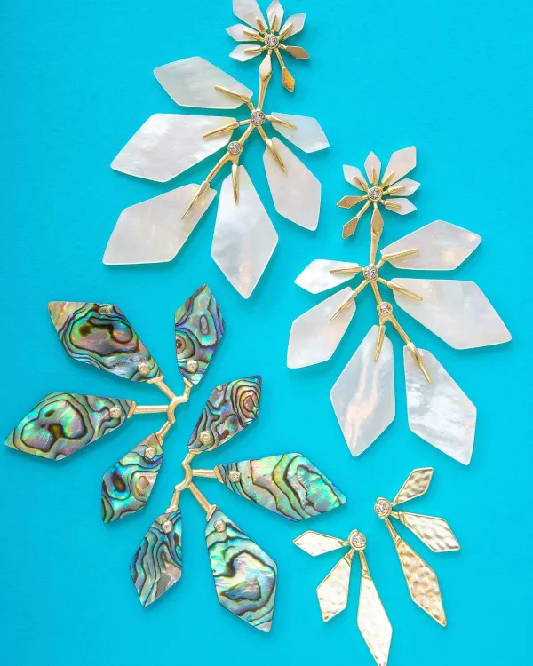 Malika Gold Statement Earrings In Abalone Shell^Kendra Scott Store