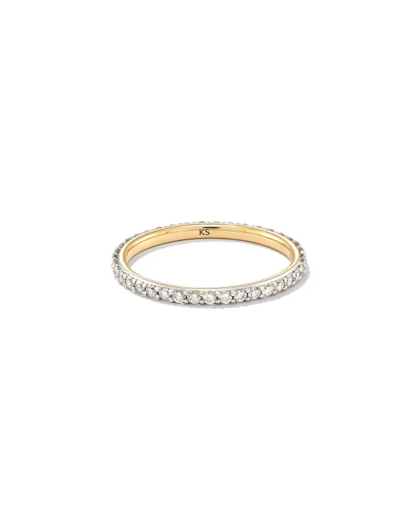 Marilyn 14K Yellow Gold Full Eternity Band Ring In White Diamond, .5Ct^Kendra Scott Sale