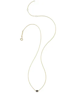Marisa 14K Yellow Gold Oval Solitaire Pendant Necklace In Black Diamond^Kendra Scott Hot