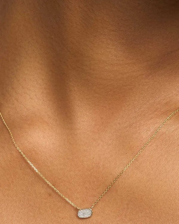 Marisa Pendant Necklace In White Diamond And 14K Yellow Gold^Kendra Scott Clearance