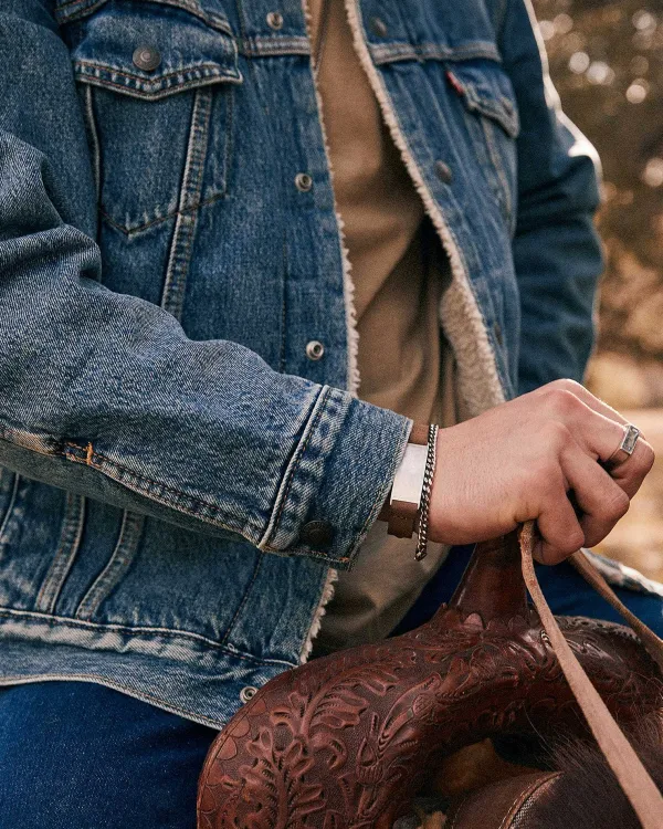 Maverick Oxidized Sterling Silver Leather Bracelet In Brown Leather^Kendra Scott Sale