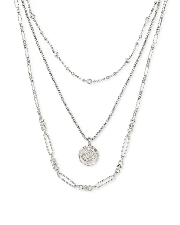 Medallion Coin Multi Strand Necklace In Silver^Kendra Scott New