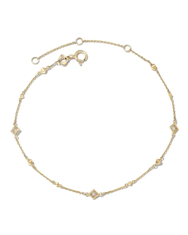 Michelle 14K Yellow Gold Delicate Bracelet In White Diamond^Kendra Scott Hot