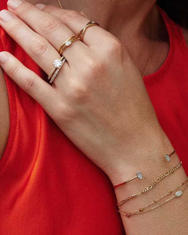 Michelle 14K Yellow Gold Delicate Bracelet In White Diamond^Kendra Scott Hot