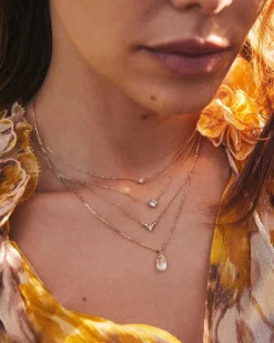 Michelle 14K Yellow Gold Pendant Necklace In White Diamond^Kendra Scott Hot