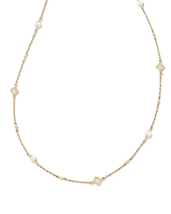 Michelle 14K Yellow Gold Strand Necklace In White Pearl^Kendra Scott Best