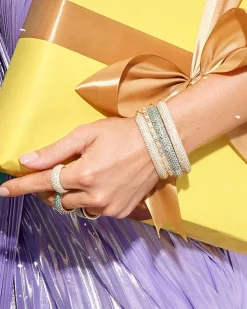 Mikki Gold Pave Bangle Bracelet In White Crystal^Kendra Scott Sale