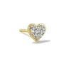 Mini Pave Heart 18K Gold Vermeil Single Stud Earring In White Topaz^Kendra Scott Cheap