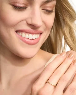 Nicolette 14K Yellow Gold Band Ring In White Diamond^Kendra Scott Cheap