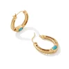 Noble Vintage Gold Horseshoe Hoop Earrings In Variegated Dark Teal Magnesite^Kendra Scott Flash Sale
