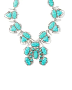 Odessa Vintage Silver Statement Necklace In Variegated Turquoise Magnesite^Kendra Scott Fashion