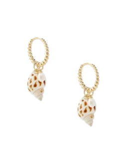 Oleana Gold Huggie Earrings In Spotted Shell^Kendra Scott Store