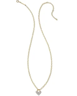 Pave Heart Padlock 14K Yellow Gold Pendant Necklace In White Diamond^Kendra Scott Hot