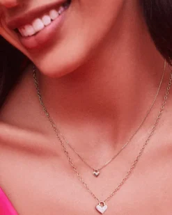 Pave Heart Padlock 14K Yellow Gold Pendant Necklace In White Diamond^Kendra Scott Hot