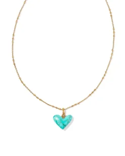 Poppy Vintage Gold Short Pendant Necklace In Variegated Turquoise Magnesite^Kendra Scott Hot
