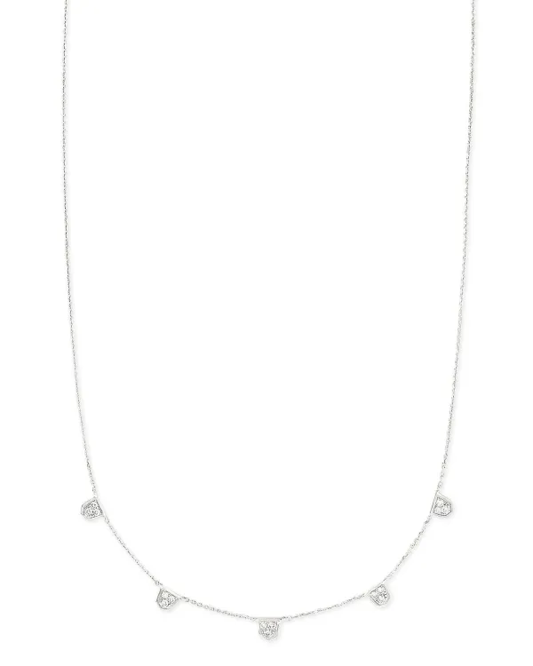 Shannon 14K White Gold Collar Necklace In White Diamond^Kendra Scott Cheap