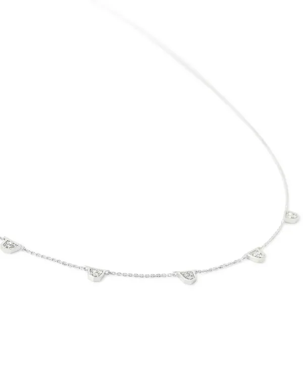 Shannon 14K White Gold Collar Necklace In White Diamond^Kendra Scott Cheap