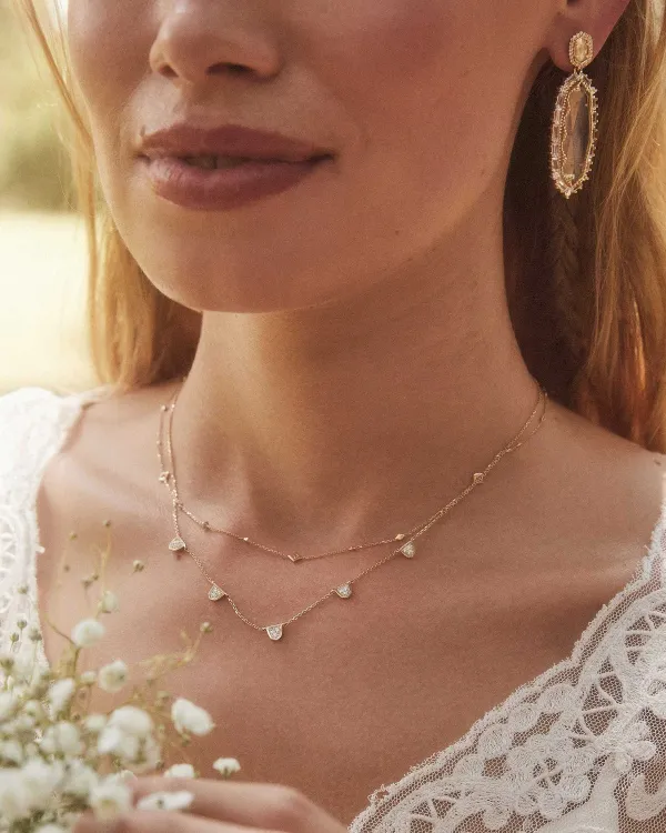 Shannon 14K Yellow Gold Collar Necklace In White Diamond^Kendra Scott Fashion