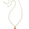 Skylar Vintage Gold Small Long Pendant In Orange Banded Agate^Kendra Scott Sale