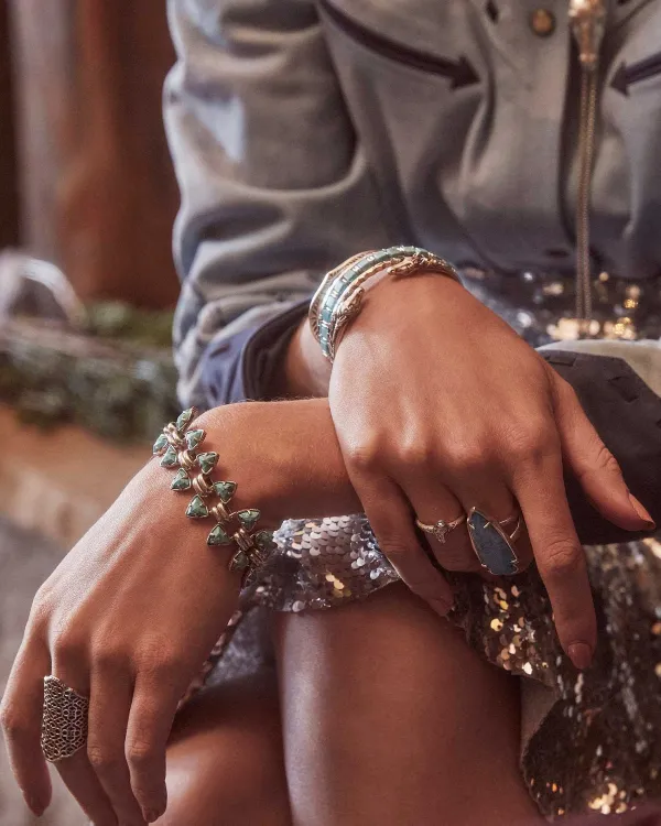 Skylar Vintage Silver Statement Ring In Variegated Dark Teal Magnesite^Kendra Scott Online