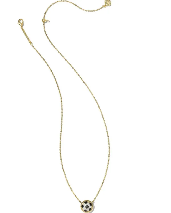 Soccer Gold Short Pendant Necklace In Ivory Mother-Of-Pearl^Kendra Scott New