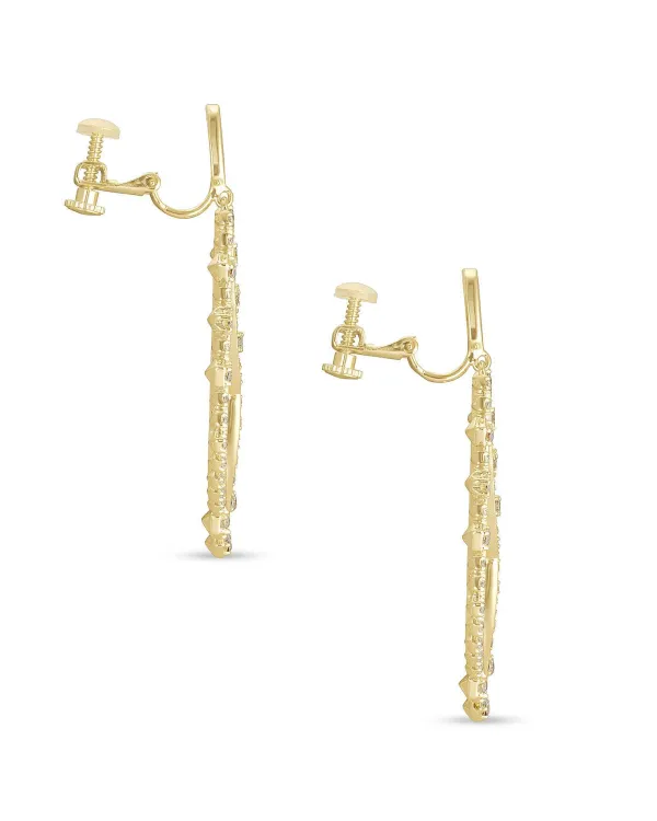 Sophee Crystal Clip-On Drop Earrings In Gold^Kendra Scott Flash Sale