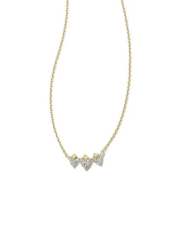Spencer 18K Gold Vermeil Pendant Necklace In White Topaz^Kendra Scott New