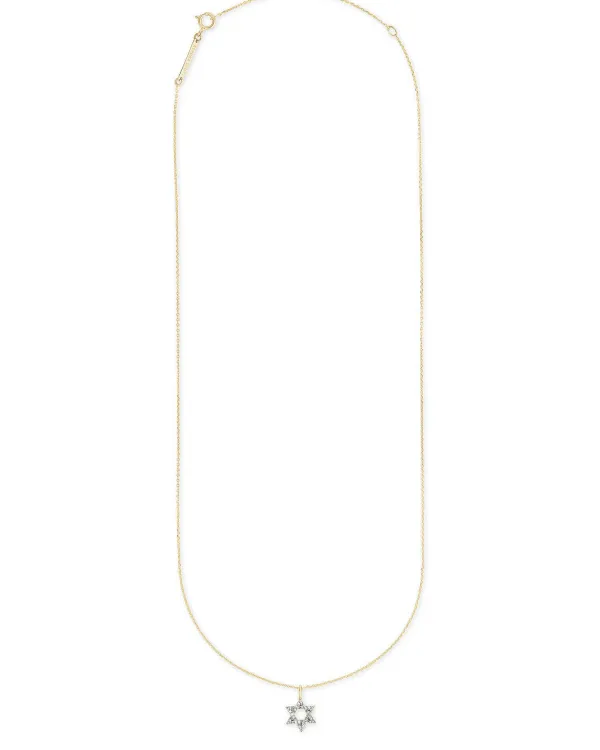 Star Of David 14K Yellow Gold Pendant Necklace In White Diamonds^Kendra Scott Shop