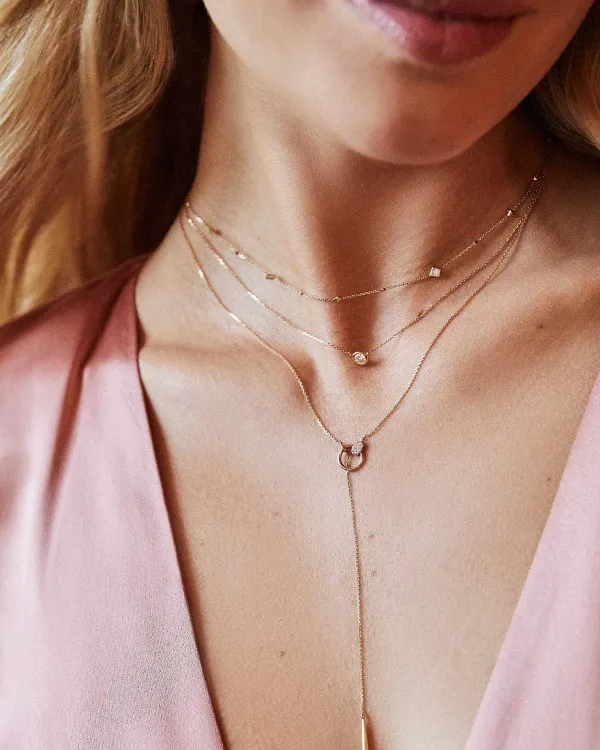 Tegan 14K Yellow Gold Y Necklace In White Diamond^Kendra Scott Sale