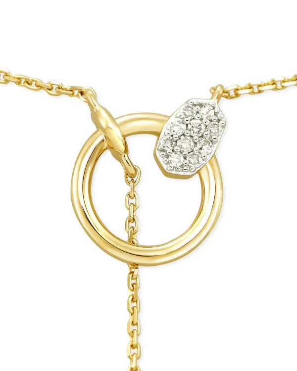 Tegan 14K Yellow Gold Y Necklace In White Diamond^Kendra Scott Sale