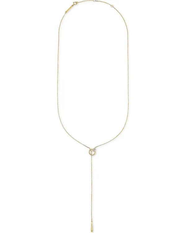 Tegan 14K Yellow Gold Y Necklace In White Diamond^Kendra Scott Sale