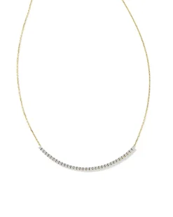 Tennis 14K Yellow Gold Bar Necklace In White Diamond^Kendra Scott Store