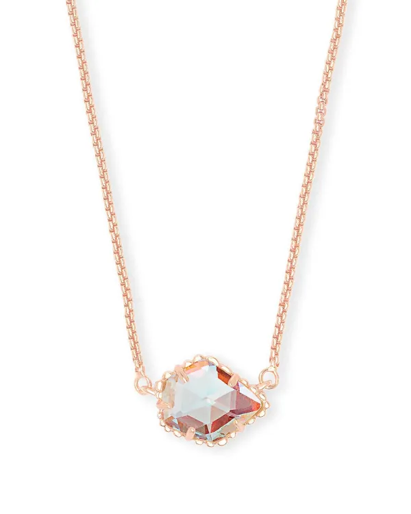 Tess Rose Gold Pendant Necklace In Dichroic Glass^Kendra Scott Best