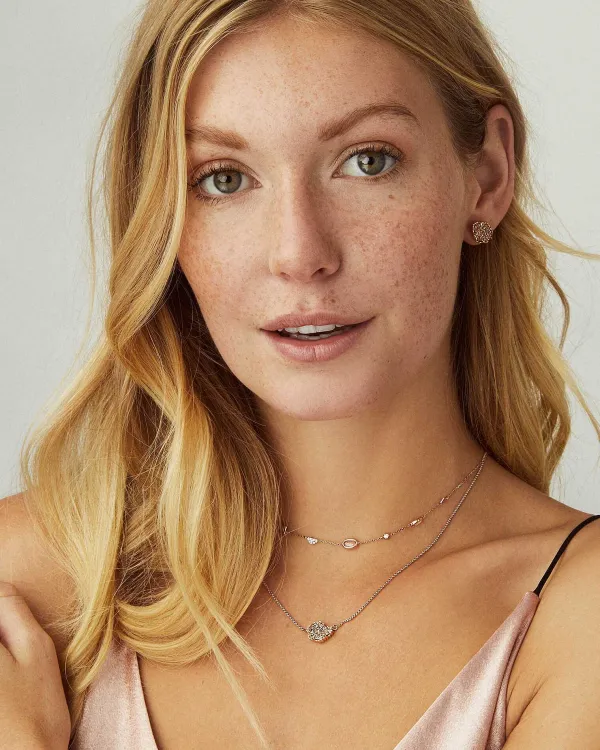 Tess Silver Pendant Necklace In Platinum Drusy^Kendra Scott New
