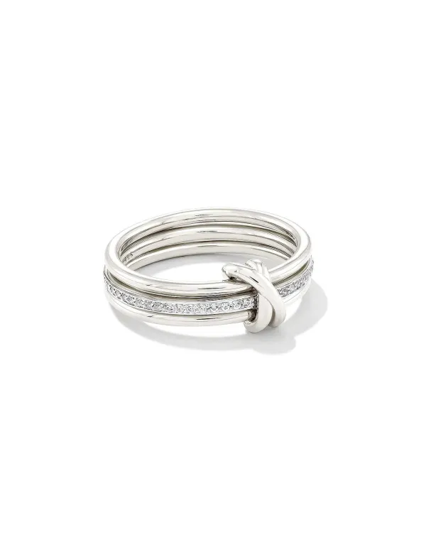 Tia Sterling Silver Band Ring In White Sapphire^Kendra Scott Best Sale