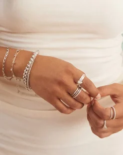 Tia Sterling Silver Band Ring In White Sapphire^Kendra Scott Best Sale