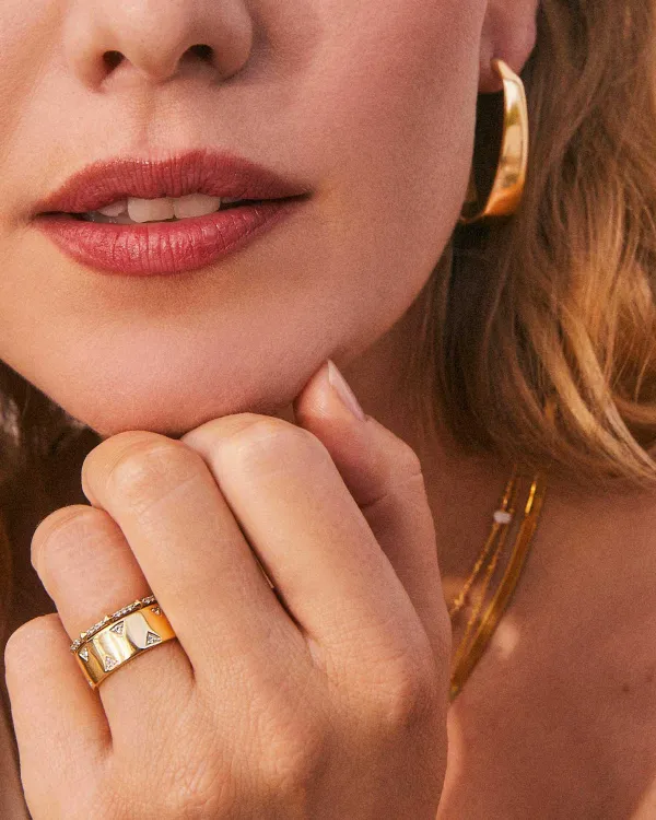 Tinsley 18K Gold Vermeil Band Ring In White Topaz^Kendra Scott Best
