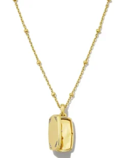 Tinsley 18K Gold Vermeil Tiny Locket Necklace In White Topaz^Kendra Scott Fashion