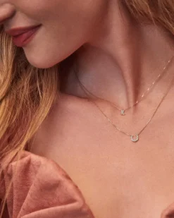 Tiny Cowboy Boot 14K Yellow Gold Pendant Necklace In White Diamond^Kendra Scott Fashion