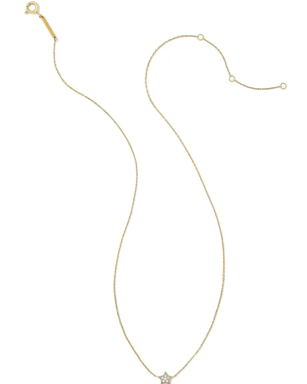 Tiny Star 14K Yellow Gold Pendant Necklace In White Diamond^Kendra Scott Online